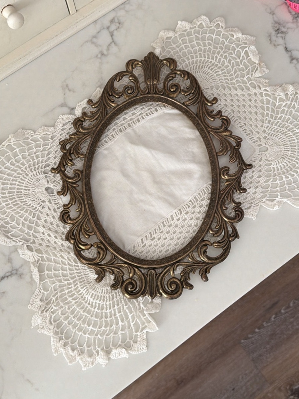 Ornate Brass Oval Decorative Wall Frame
